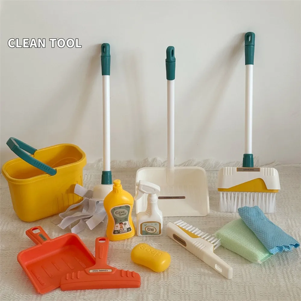 Kids Outdoor Broom - 12 قطعة/المجموعة الاطفال تنظيف مجموعة لوازم